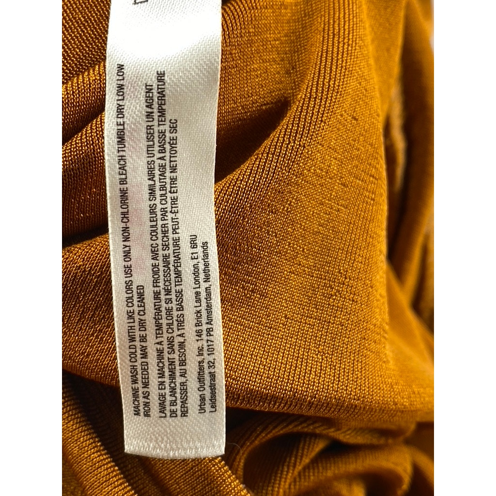 FREE PEOPLE INTIMATELY Women's Orange Surplice Pleated Long Sleeve Bodysuit SZXS