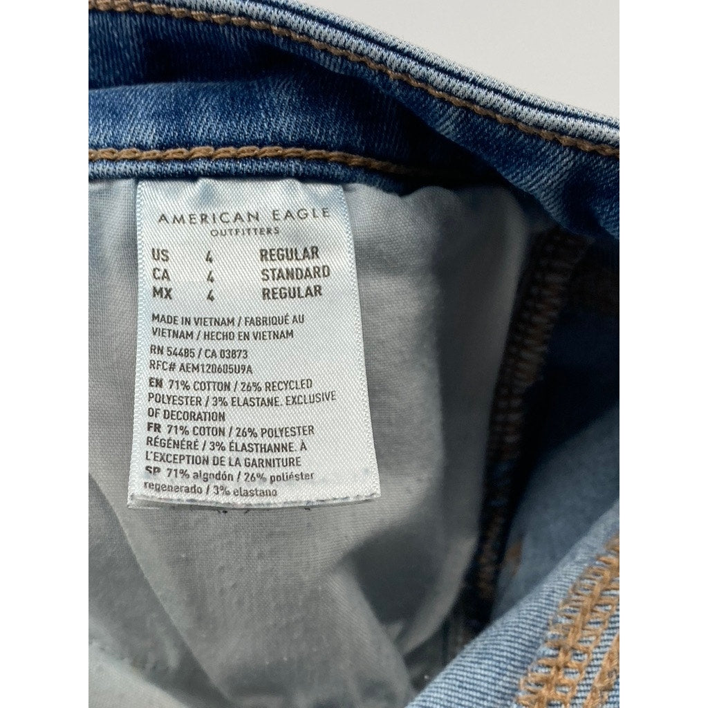 AMERICAN EAGLE Women's Medium Blue Wash Next Level Stretch Hi-Rise Jeggings SZ 4