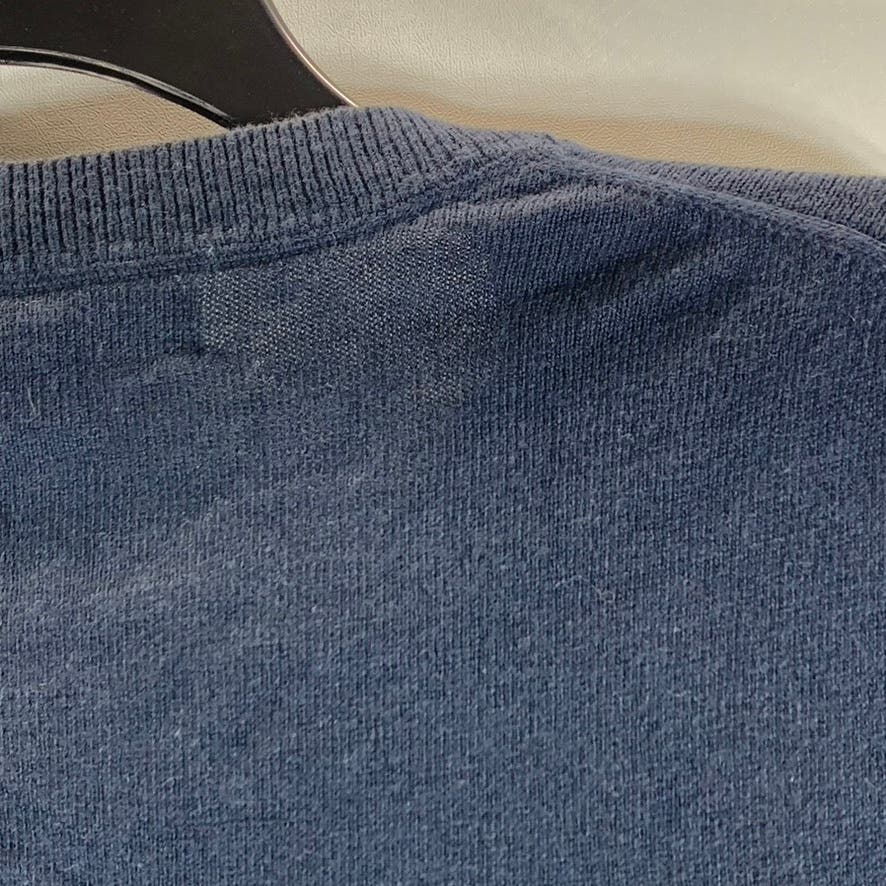 BANANA REPUBLIC Men's Navy Cotton-Blend V-Neck Pullover Sweater SZ M