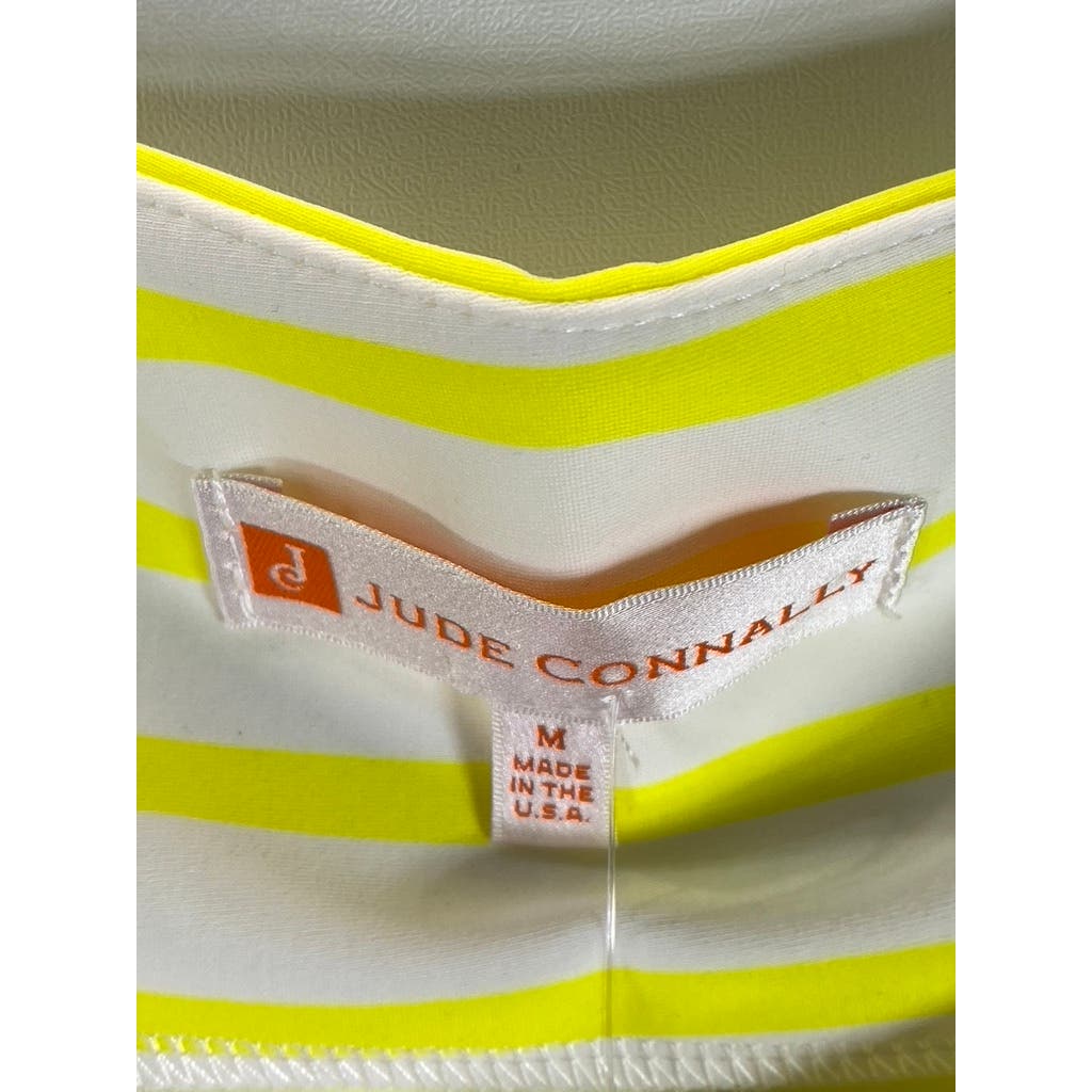 JUDE CONNALLY Women's Yellow/White Striped Beth Crewneck Mini Dress SZM