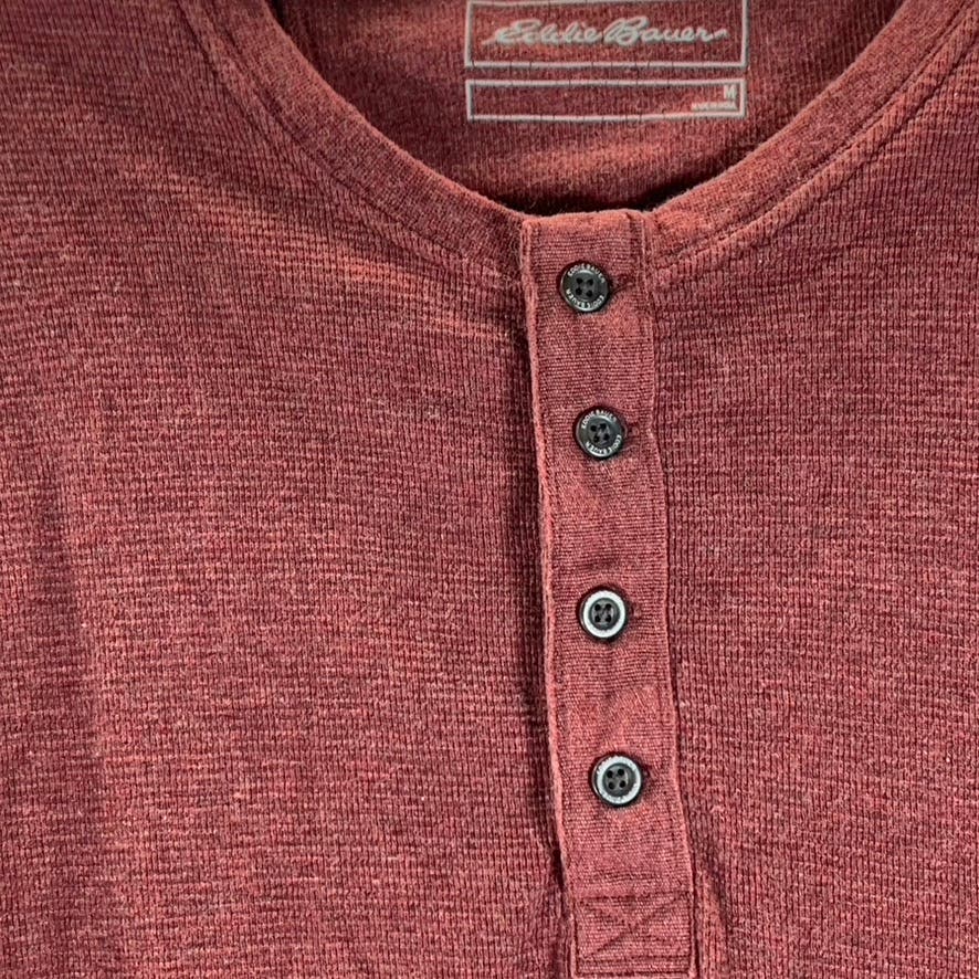 EDDIE BAUER Men's Red Wild River Thermal Henley Long Sleeve Shirt SZ M