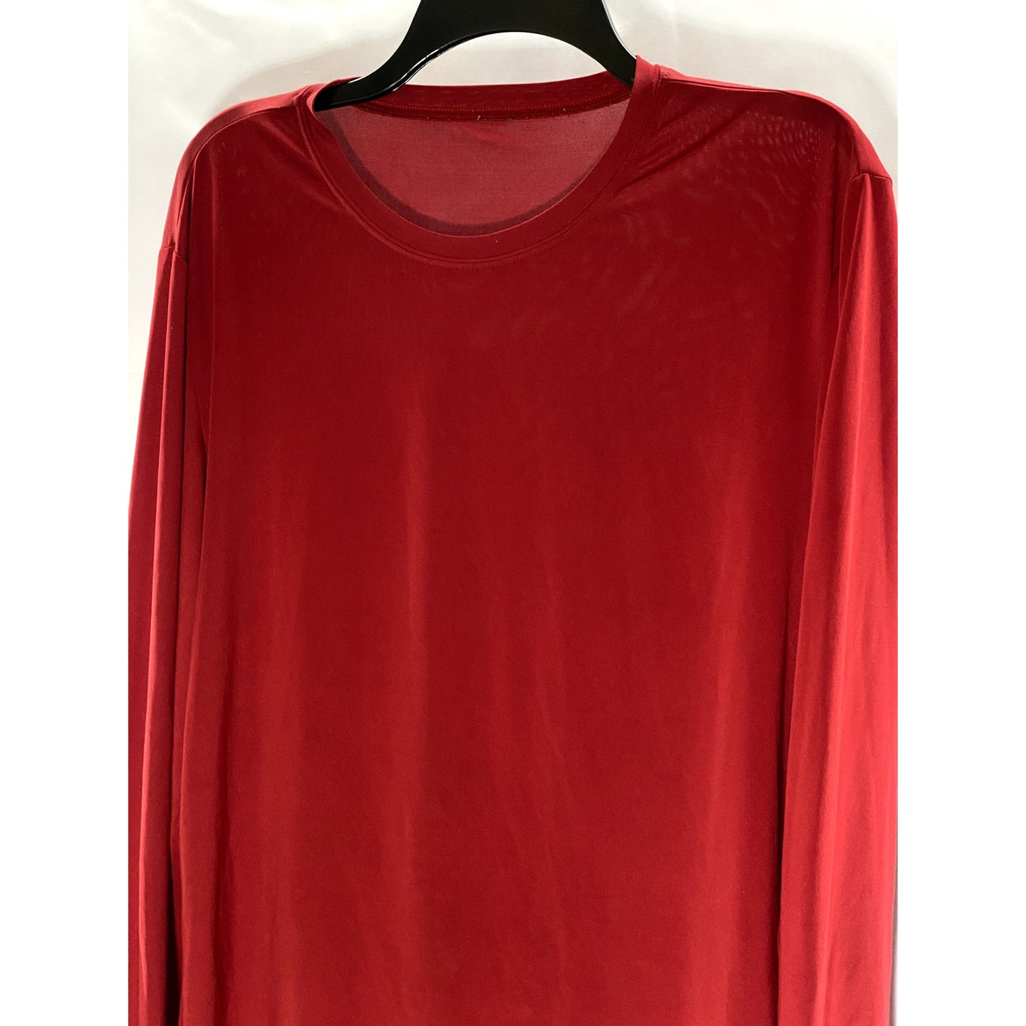 REEBOK Men's Red Solid Crewneck Long Sleeve Active T-Shirt SZ L