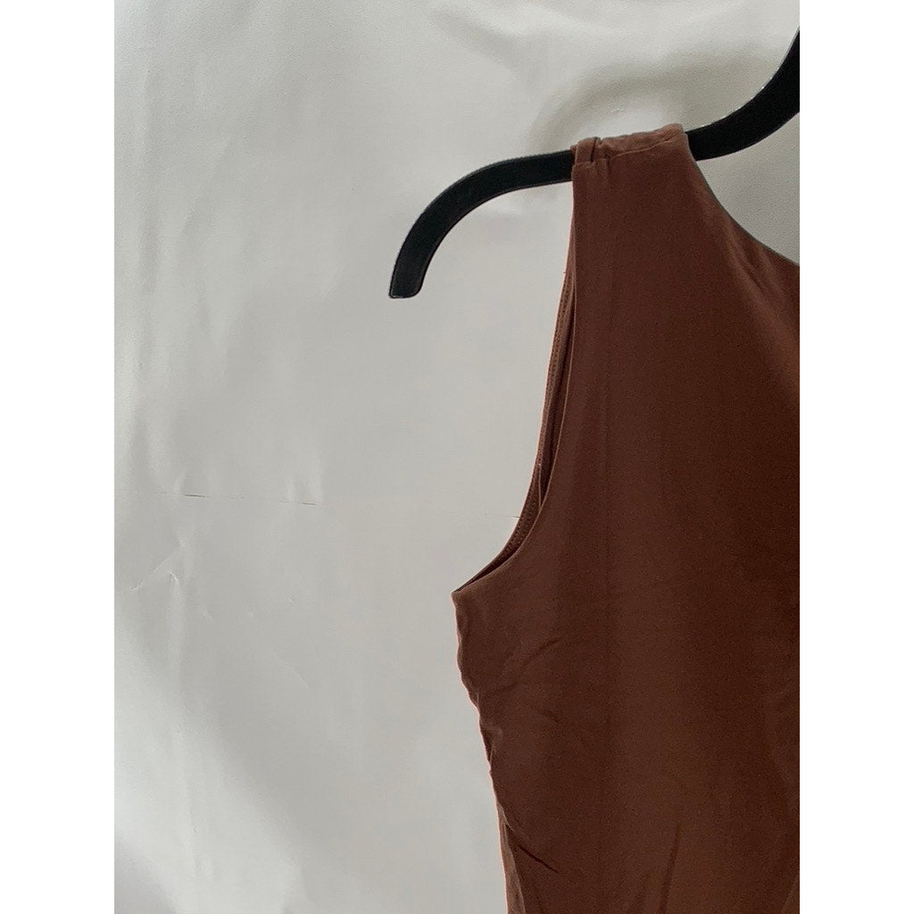 EASYGALA Women's Dark Brown Scoop-Neck Tank Top SZ S