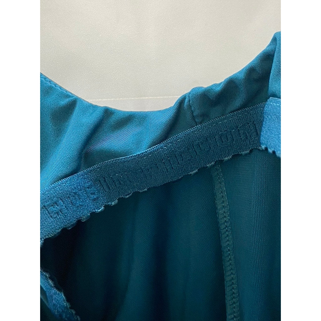ROBIN PACCONE Women's Pacific Blue Aubrey Lingerie Side-Ruched Tankini Top SZ S
