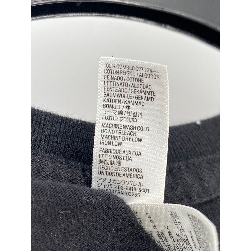 AMERICAN APPAREL Men's Black Solid Crewneck Short Sleeve Classic T-Shirt SZ S