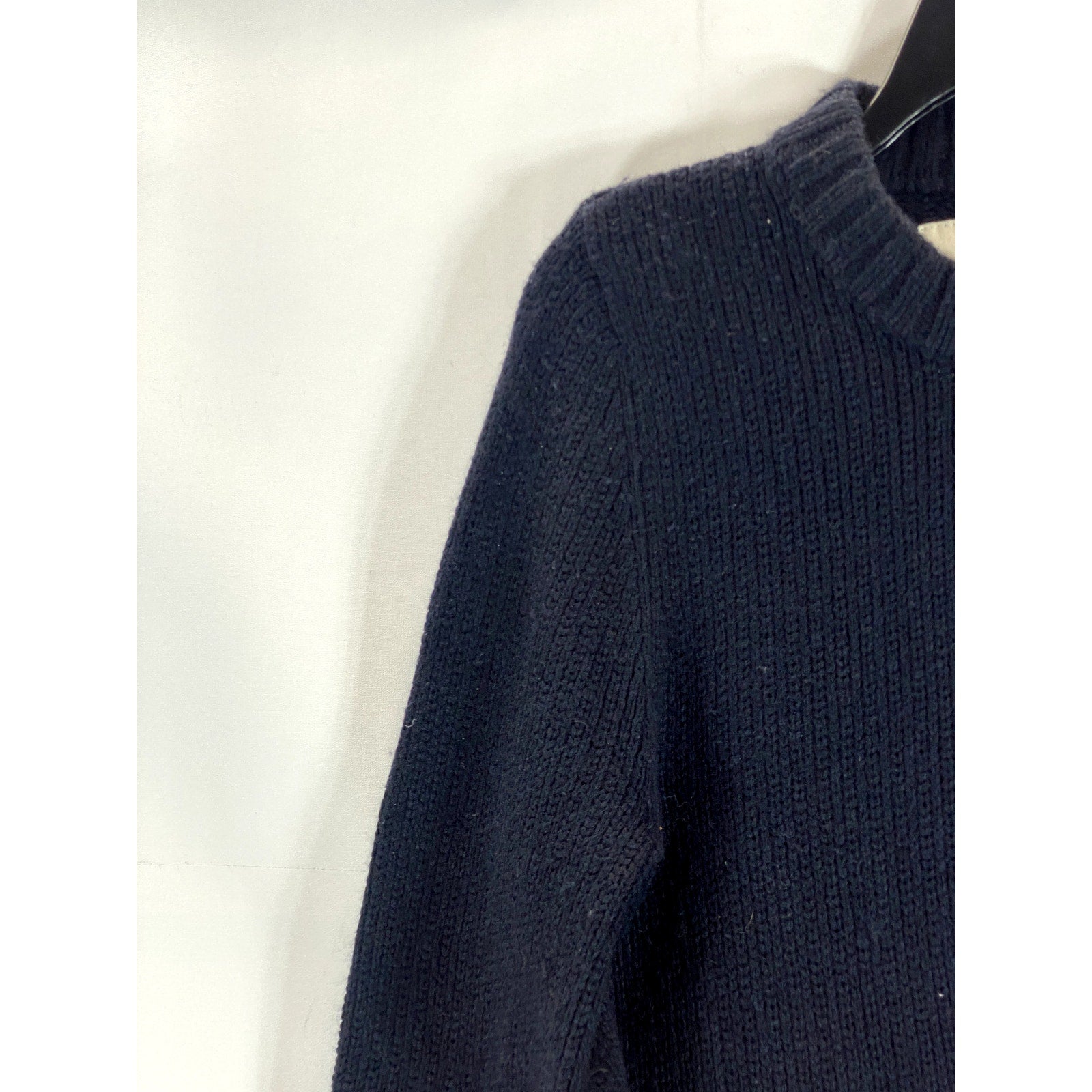 ABERCROMBIE & FITCH Men's Black Knit Crewneck Elbow-Patch Muscle Sweater SZ S