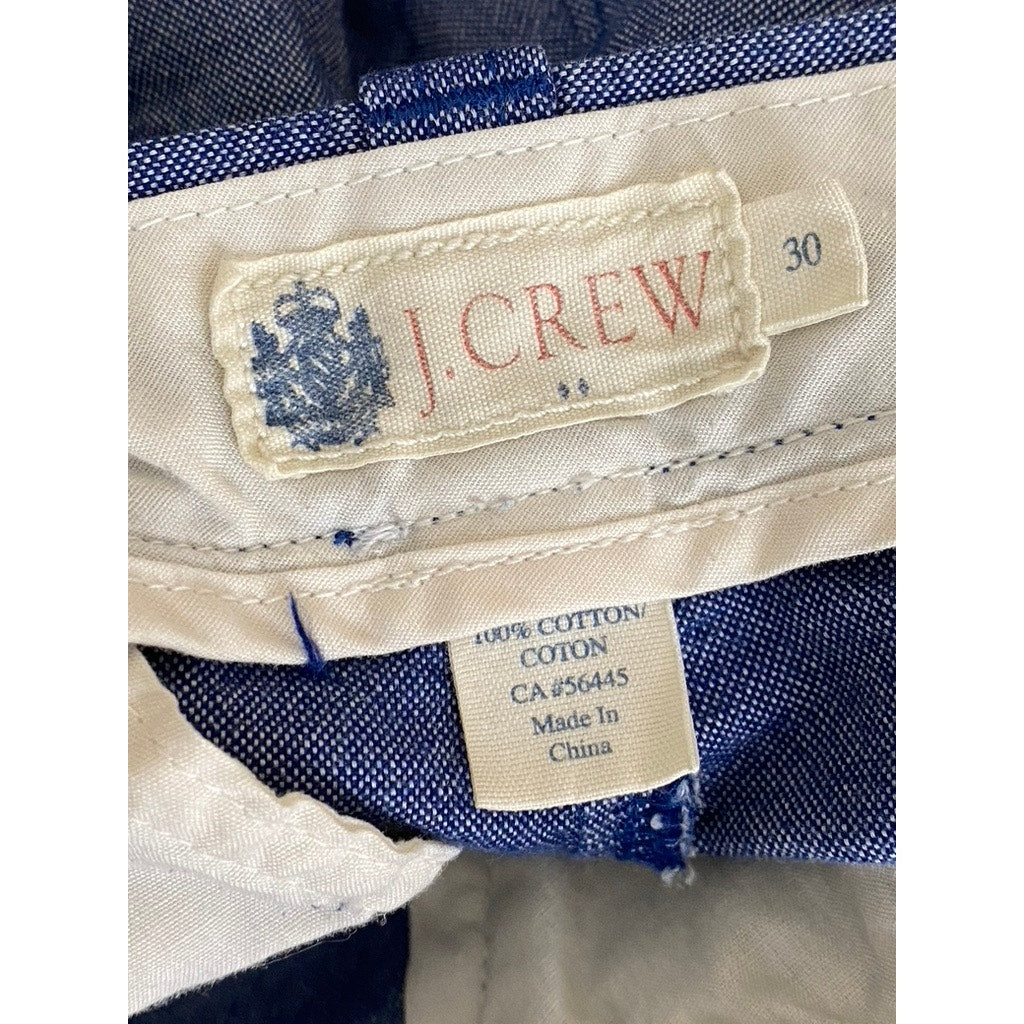 J.CREW Men's Vintage Blue Cotton Regular-Fit Chino Shorts SZ 30