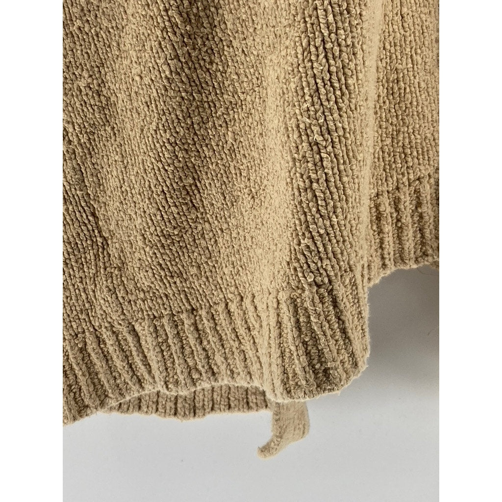 ANTHROPOLOGIE Women's Tan Knit Open-Front Long Sleeve Long Length Cardigan SZ S