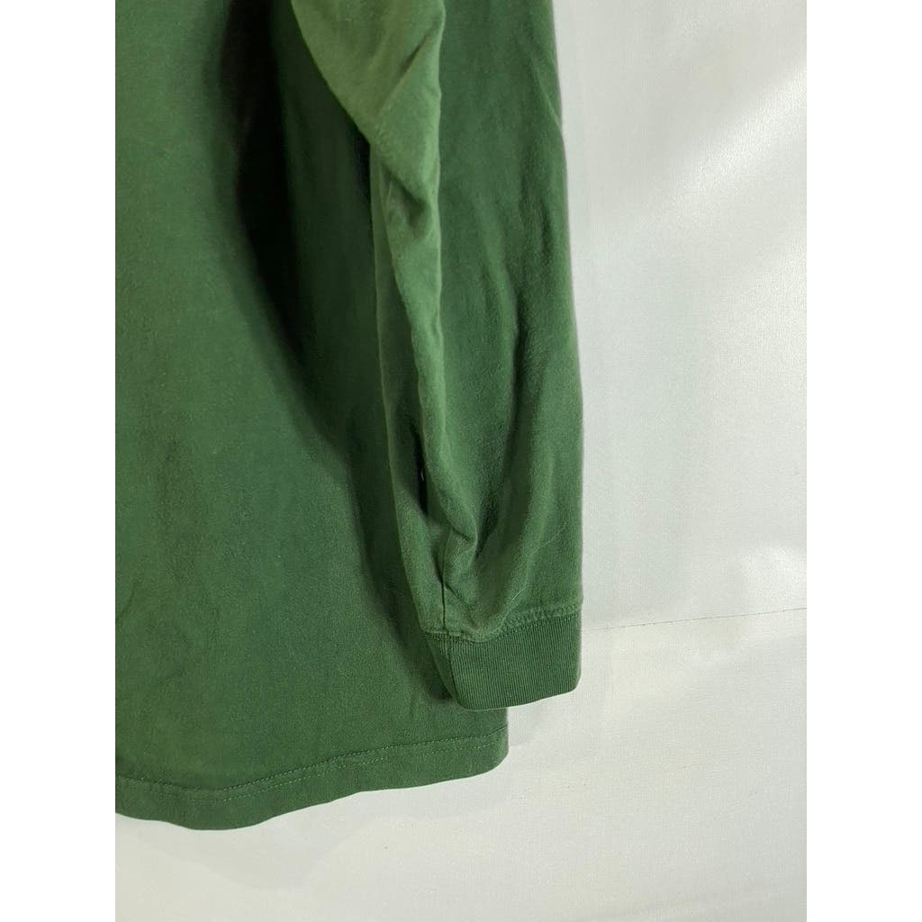 DULUTH TRADING CO Men's Green Crewneck Longtail T Relaxed-Fit T-Shirt SZ L