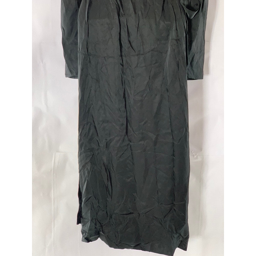 STOCKHOLM ATELIER & OTHER STORIES Women's Solid Black V-Neck Wrap Midi Dress SZ6