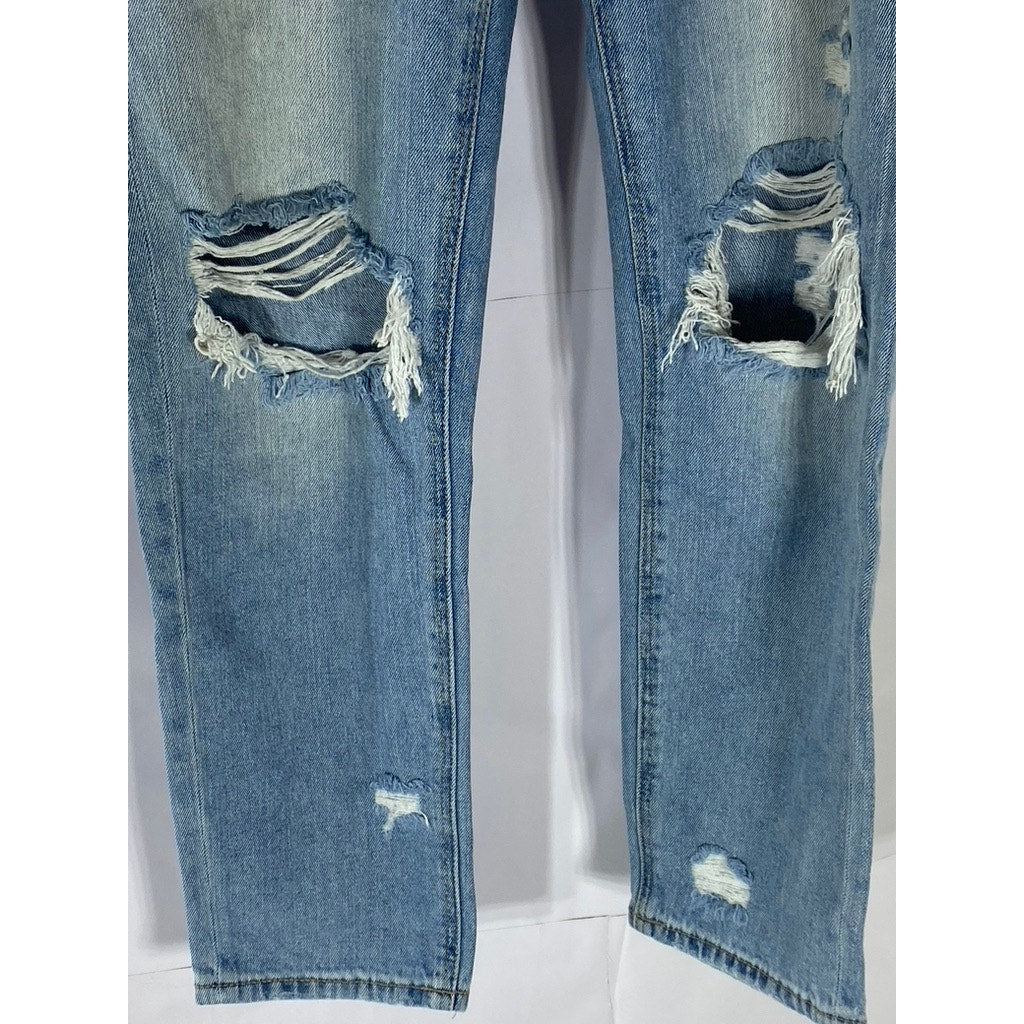 AMERICAN EAGLE Women's Light Blue Regular-Fit Distressed Skinny-Leg Jean SZ 4