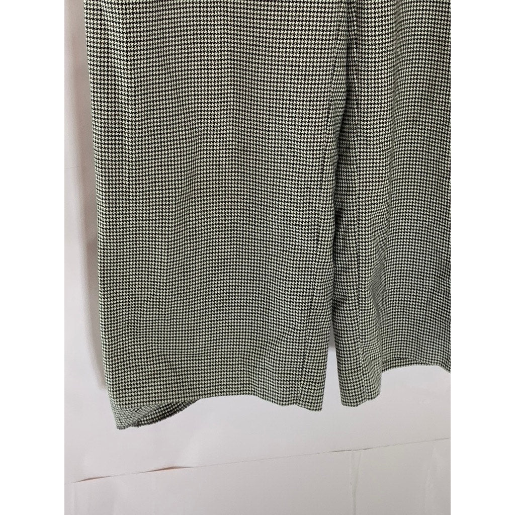 ZARA Trafaluc Women's Black/White Houndstooth Belted Straight-Leg Pant SZ XS