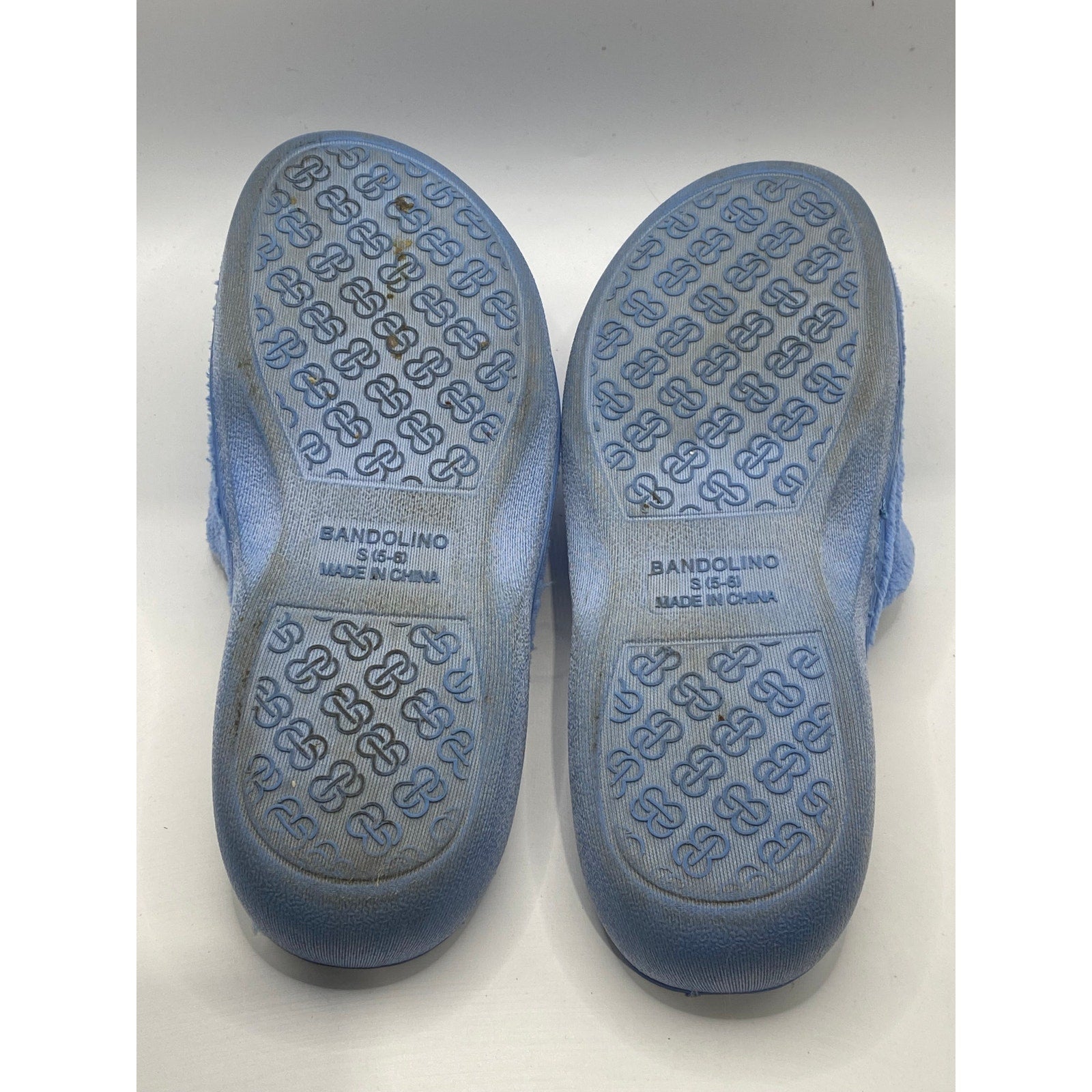 BANDOLINO Women's Blue Fuzzy Slide-On Casual Slippers SZ S(5-6)