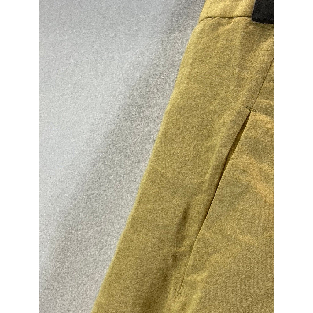 J.CREW Women's Tan Linen-Blend Pocket Pull-On A-Line Mini Skirt SZ 10