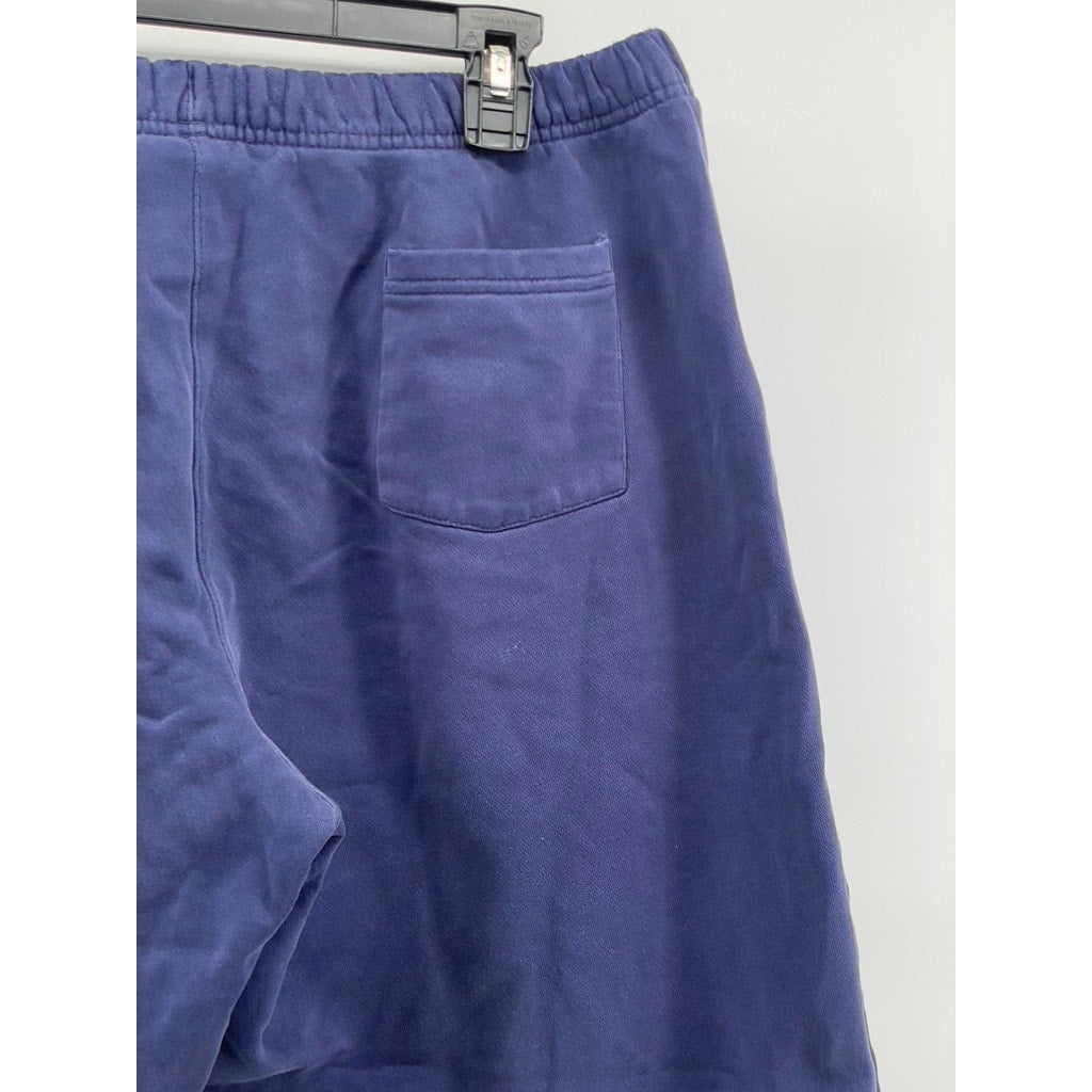 ADIDAS Men's Navy Blue Vintage Pull-On Casual Sweat Shorts SZ L