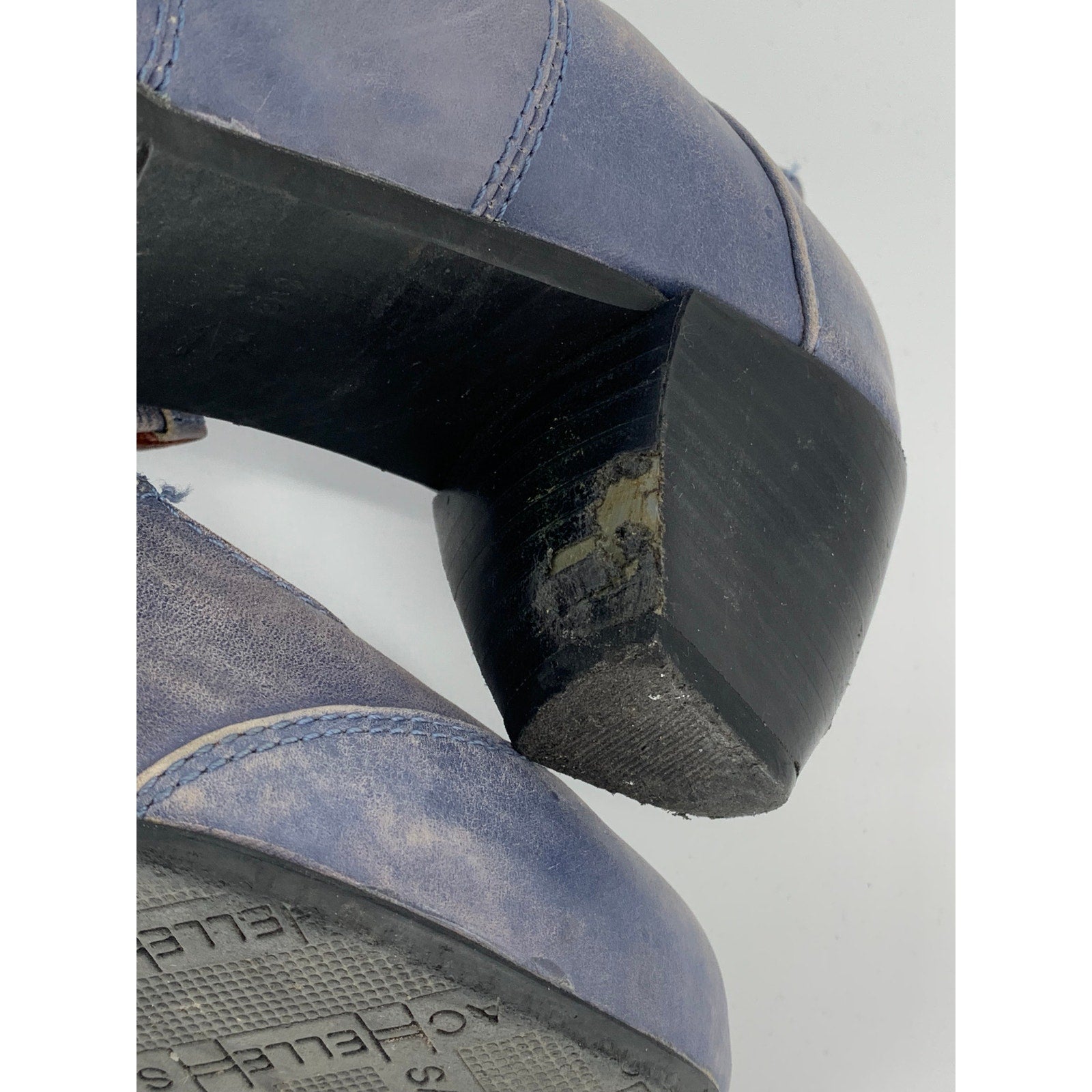 SACHELLE Women's Purple Leather Round-Toe Back Zipper Heeled Mary Jane Shoes SZ8