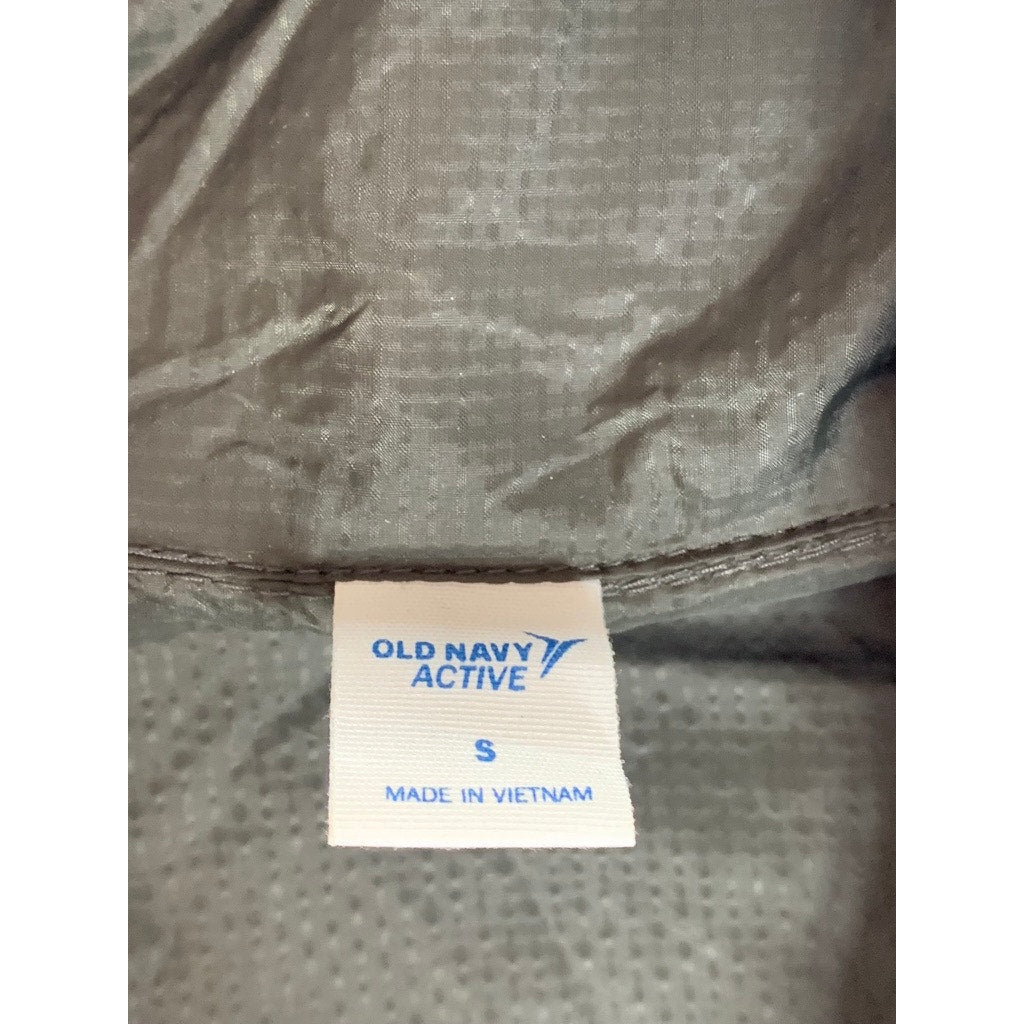 OLD NAVY ACTIVE Women's Army Green Cinched Waist Hooded Zip-Up Rain Jacket SZ S