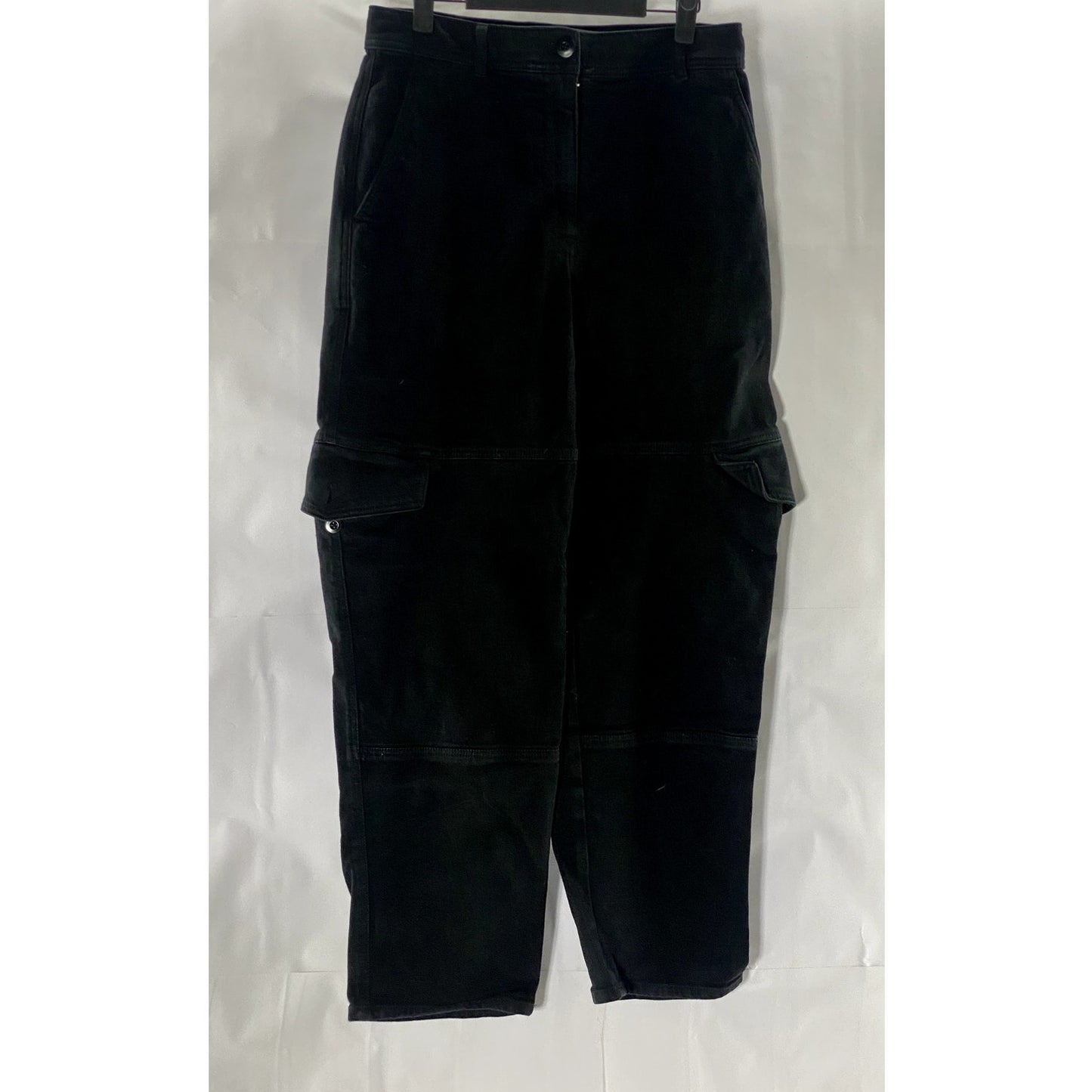 ARITZIA WILFRED FREE Women's Black Solid Cargo Straight-Leg Pants SZ 6