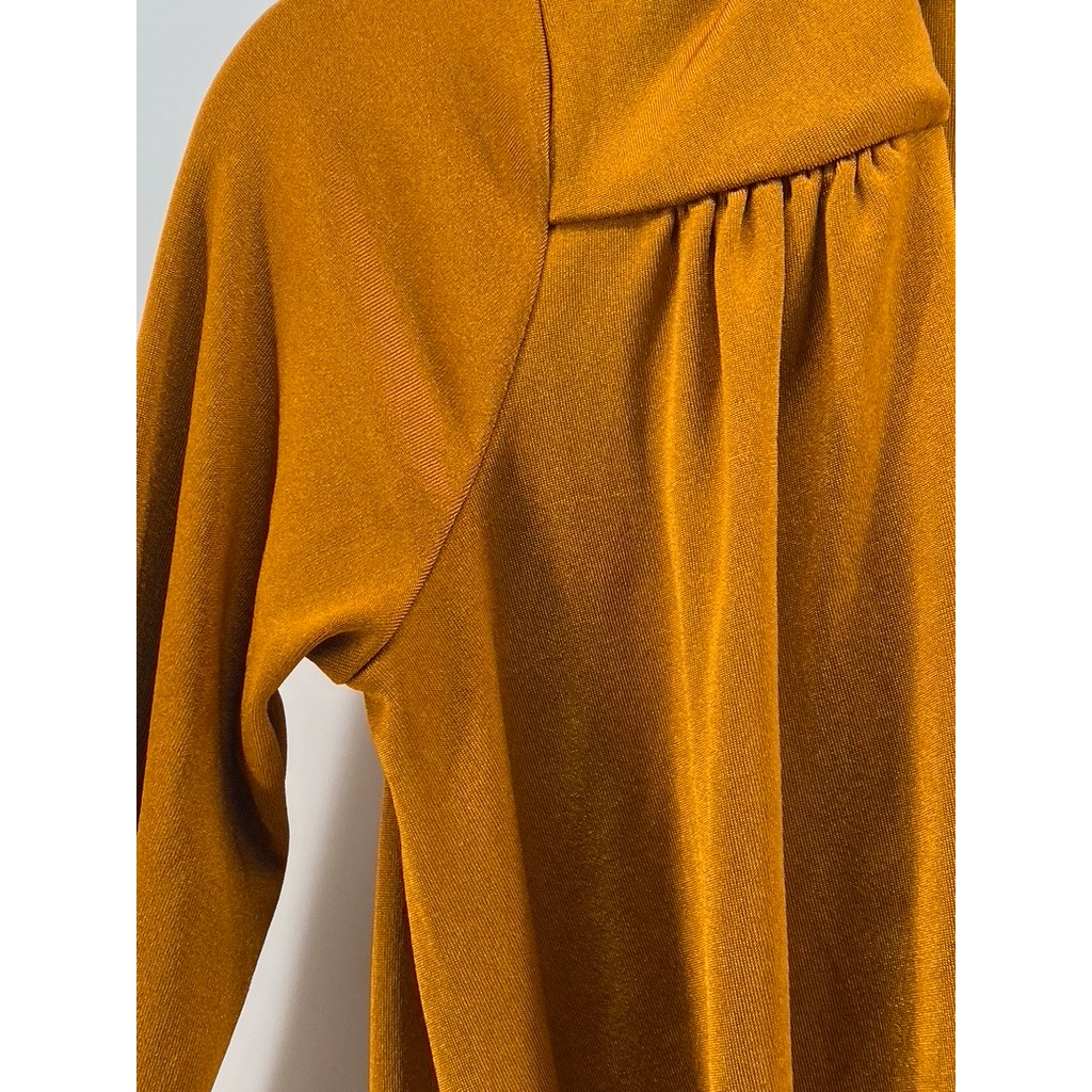 FREE PEOPLE INTIMATELY Women's Orange Surplice Pleated Long Sleeve Bodysuit SZXS