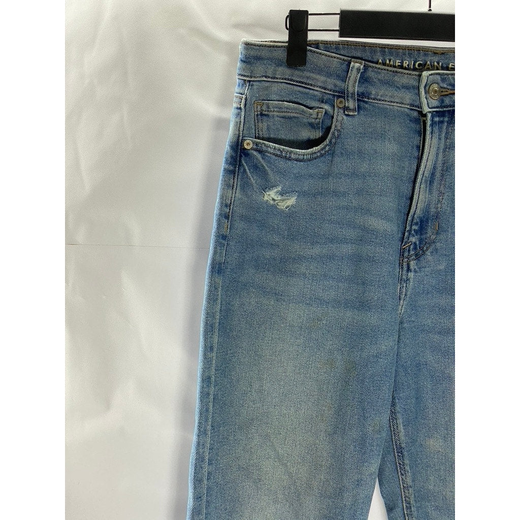 AMERICAN EAGLE Women's Light Blue Regular-Fit Slim-Fit Five-Pocket Jean SZ 8