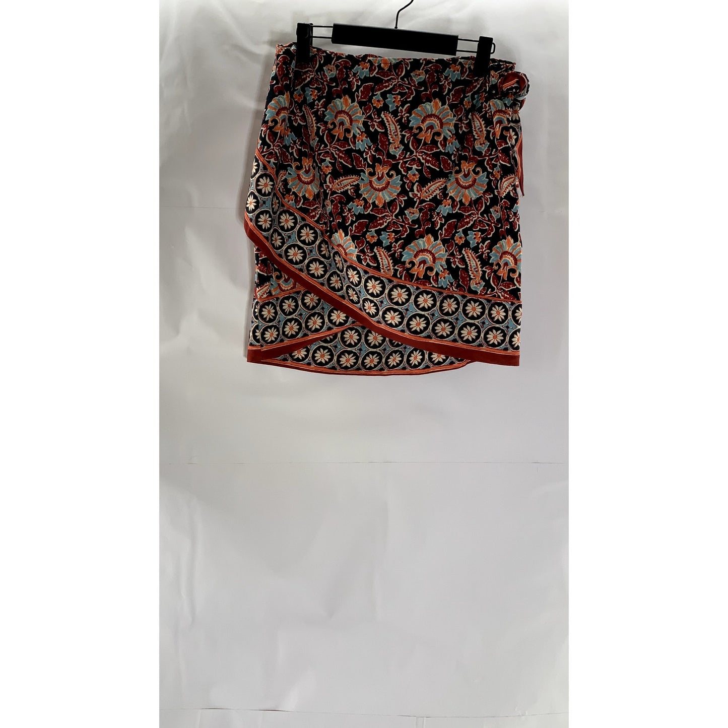 SHEIN Women's Black/Multi Printed Lightweight Mini Wrap Skirt SZ One Size