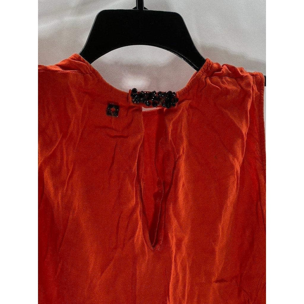 TIFFI Women's Red Crewneck Sleeveless Lightweight Back Keyhole Tank Top SZ S