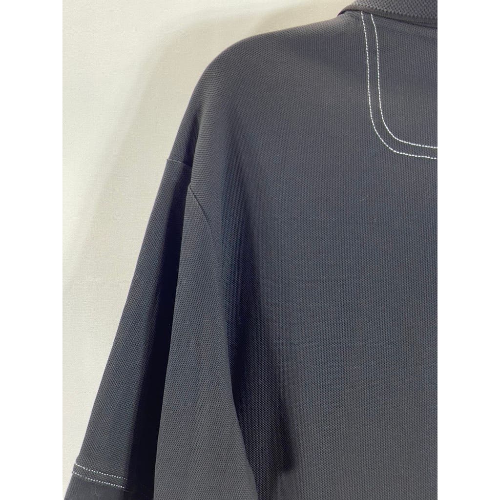 TOMMY BAHAMA Men's Black Solid Emerfielder IslandZone Short Sleeve Polo SZ L