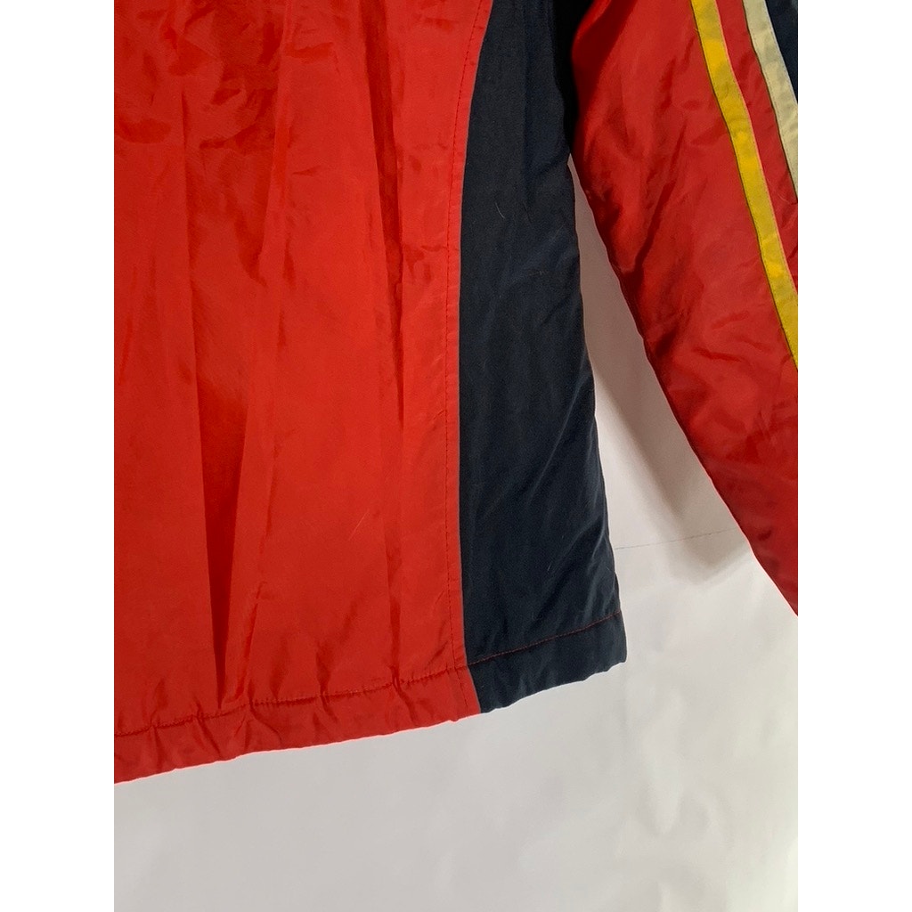 ECKORED Women's Vintage Red/Black Racecar Zip-Up Stand Collar Jacket SZ S
