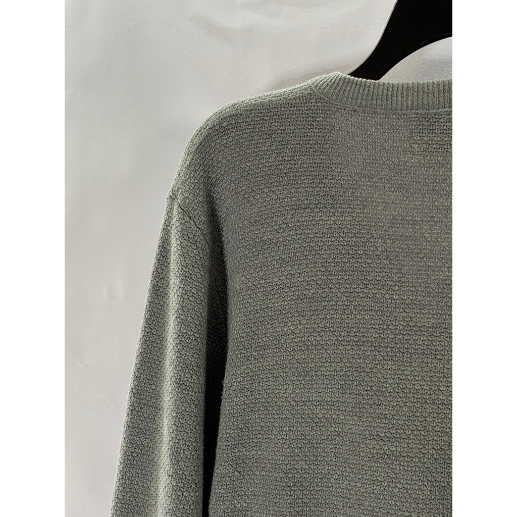 CHRISTIAN DIOR Men's Gray Knit V-Neck Orlon Acrylic Pullover Sweater SZ M