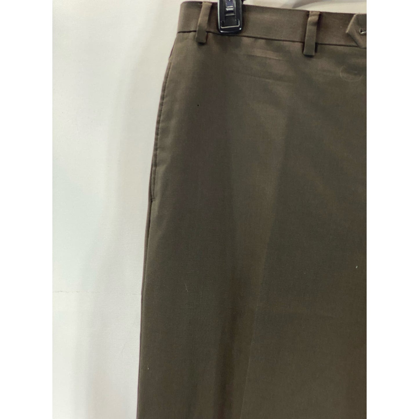 LAUREN RALPH LAUREN Men's Brown Wool Total Comfort Flat Front Pants SZ 38X32