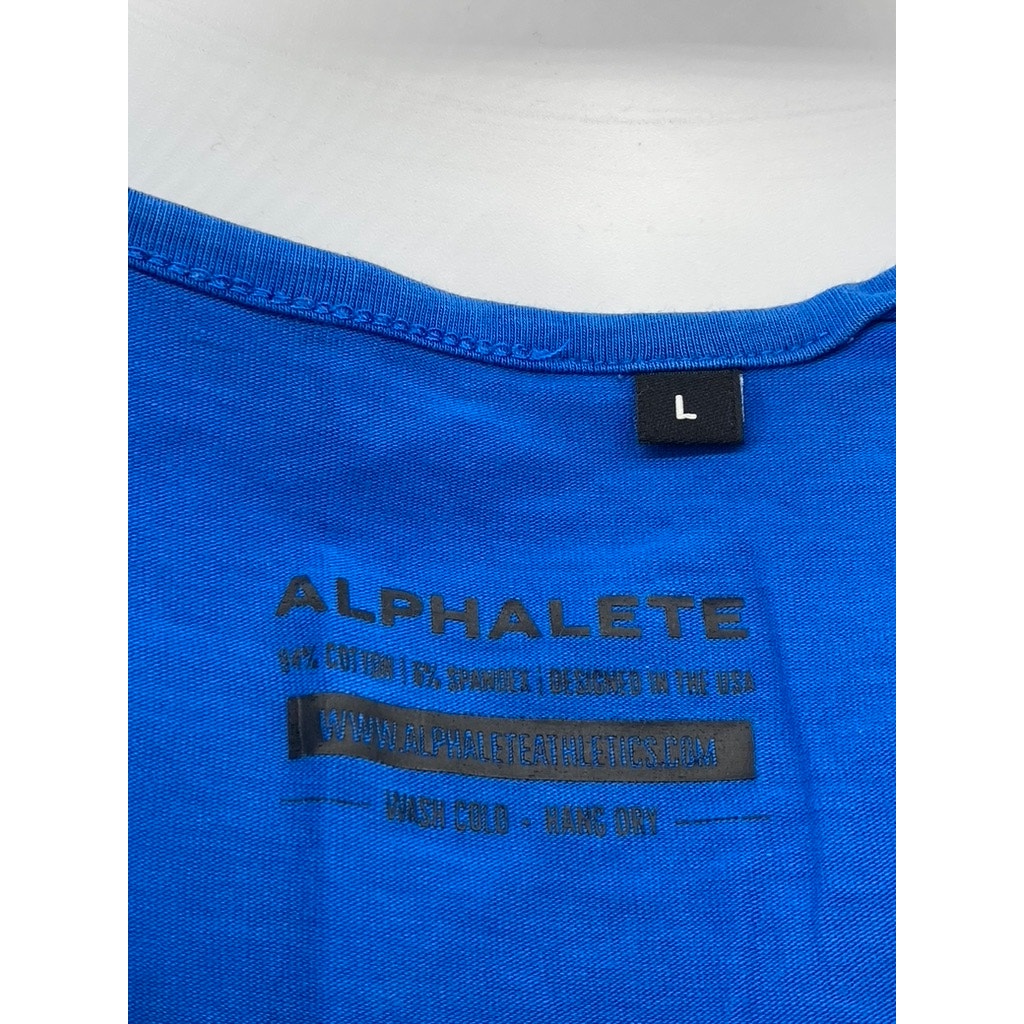 ALPHALETE ATHLETICS Women's Royal Blue Crewneck Short Sleeve Active Top SZ L