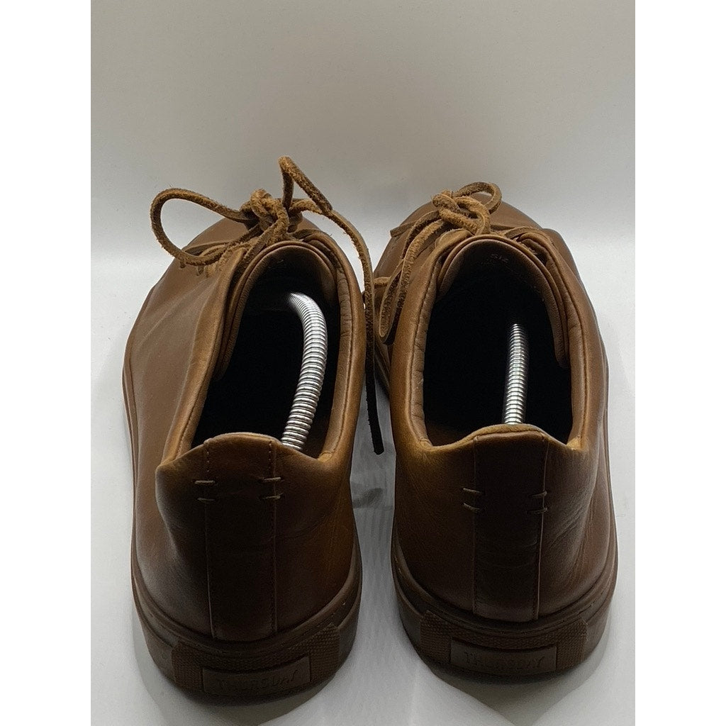 THURSDAY Women's Hickory Vachetta Brown Leather Premier Low-Top Sneakers SZ 5