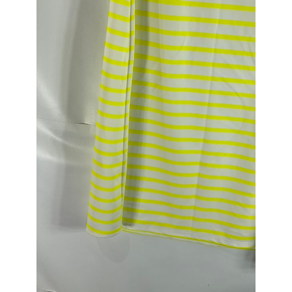 JUDE CONNALLY Women's Yellow/White Striped Beth Crewneck Mini Dress SZM