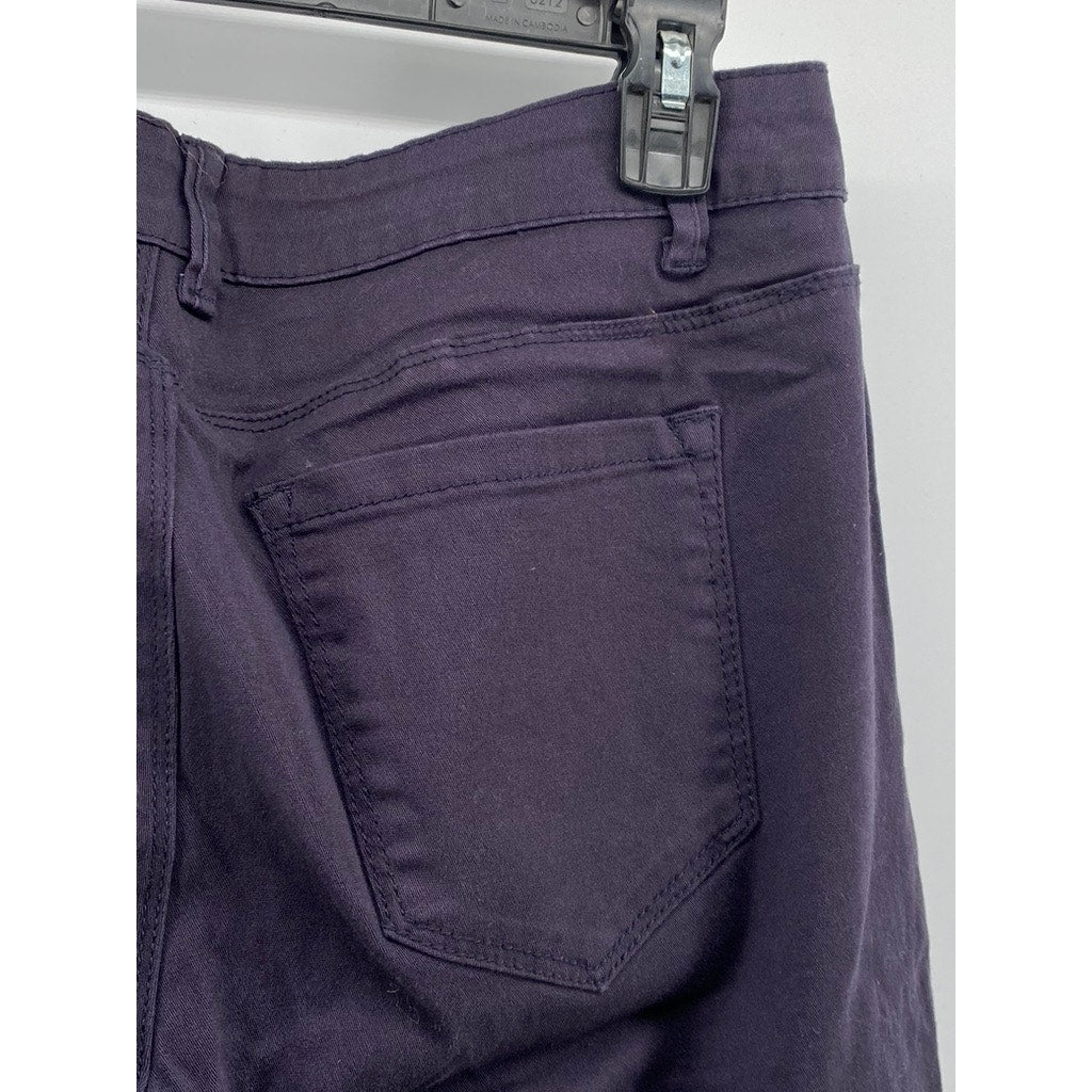 ANKOR EAST Women's Plum Mid-Rise Stretch Slim-Fit Pants SZ 13/14