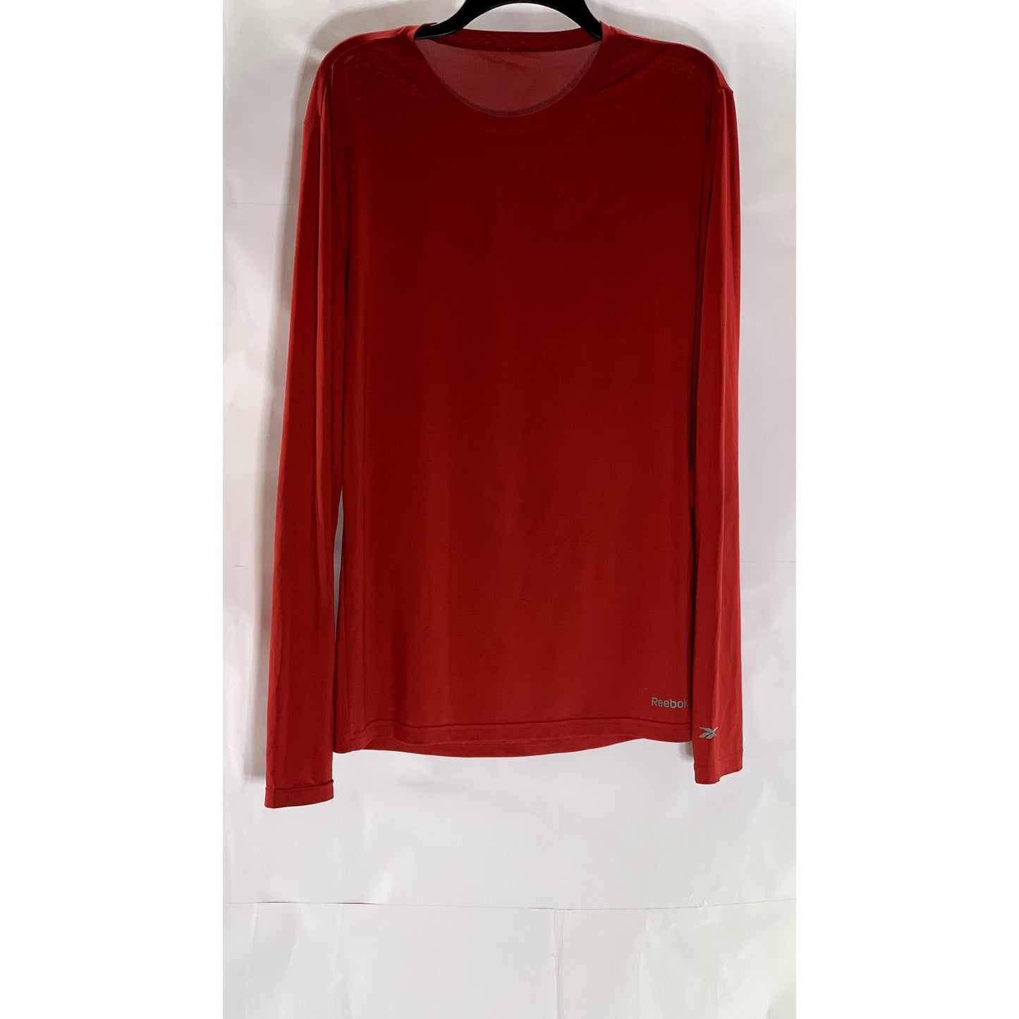 REEBOK Men's Red Solid Crewneck Long Sleeve Active T-Shirt SZ L