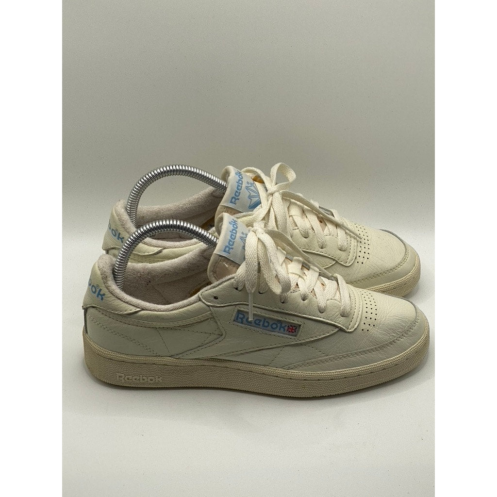 REEBOK Women's Chalk-Blue Classic Club C 85 Vintage Lace-Up Sneakers SZ 6.5
