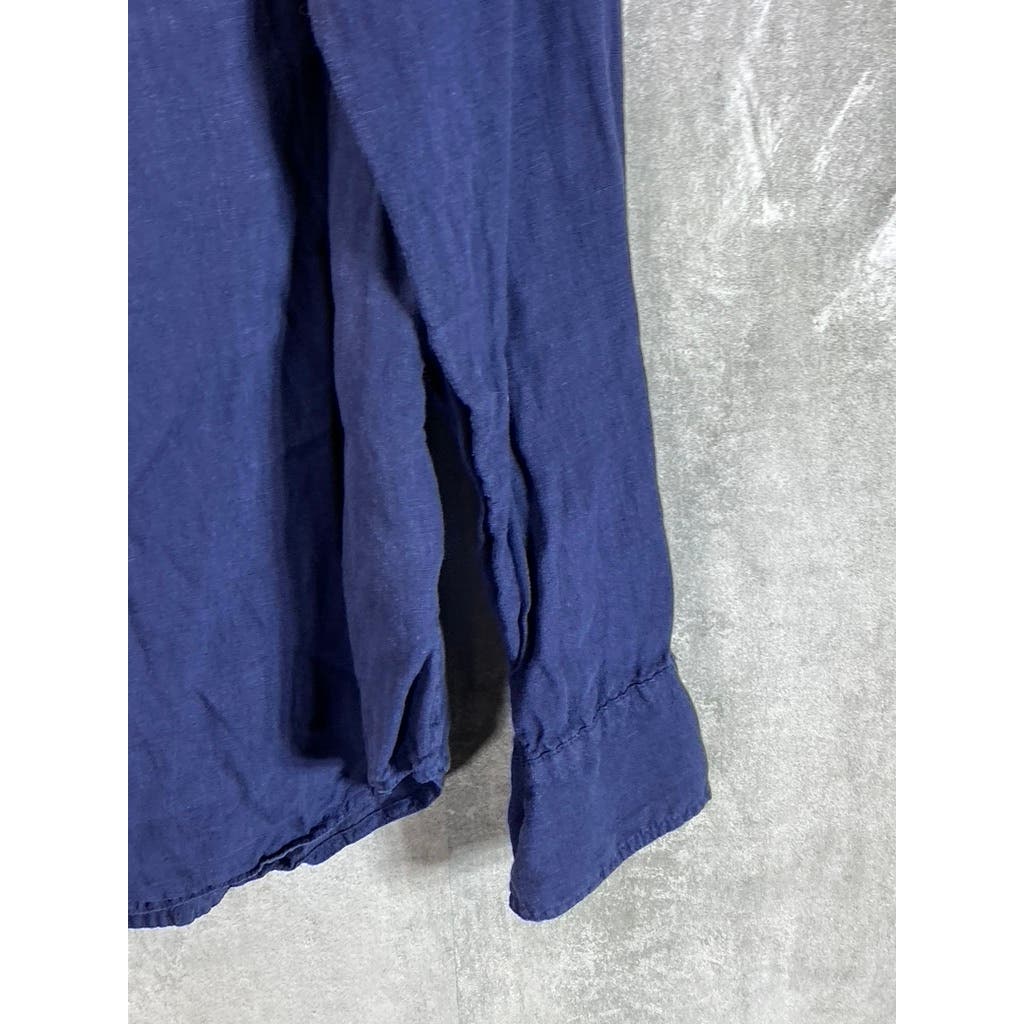 NAPAPIJRI Men's Navy Gervas 2 Linen Button-Up Long Sleeve Shirt SZ XL