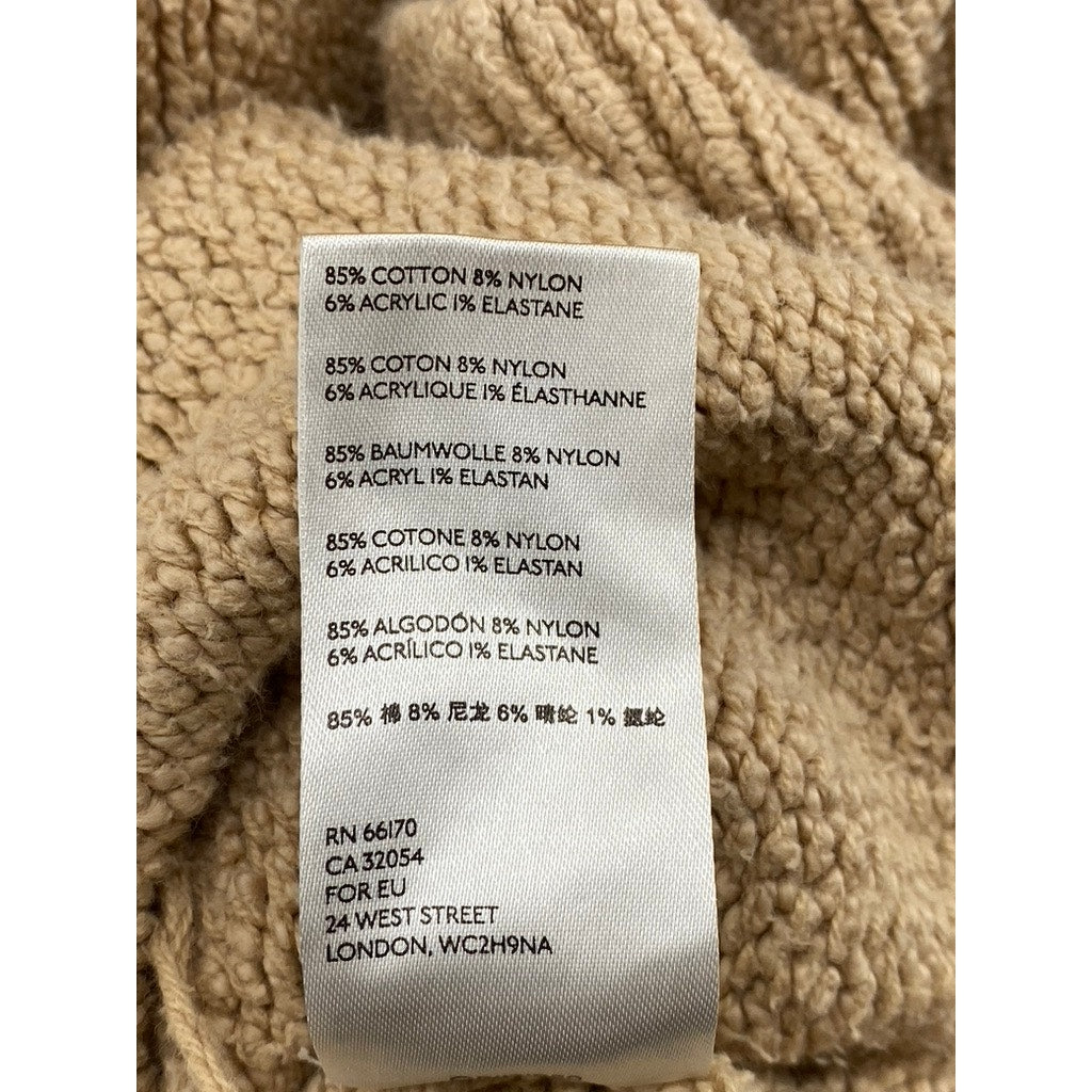 ANTHROPOLOGIE Women's Tan Knit Open-Front Long Sleeve Long Length Cardigan SZ S