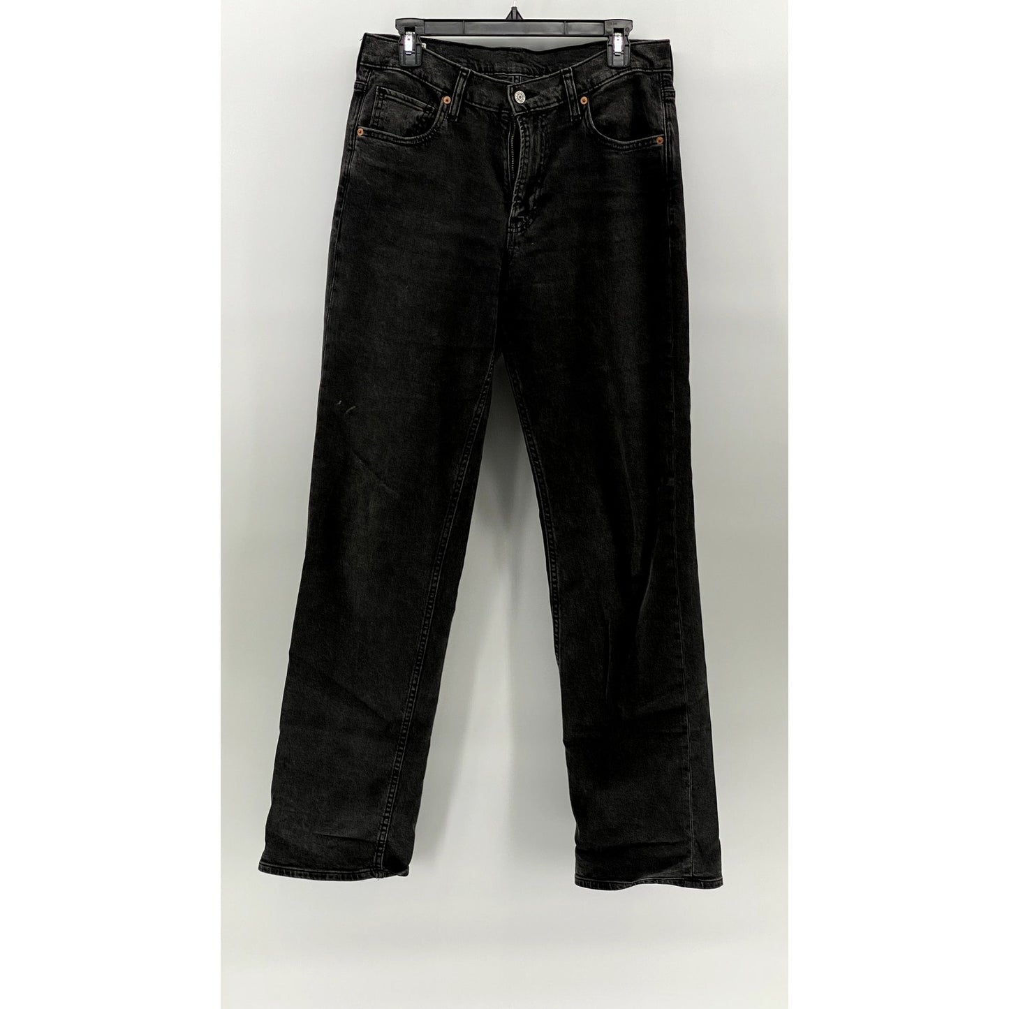 GAP Women's Tall Washed Black Mid-Rise 90's Loose Straight-Leg Jeans SZ 28/6