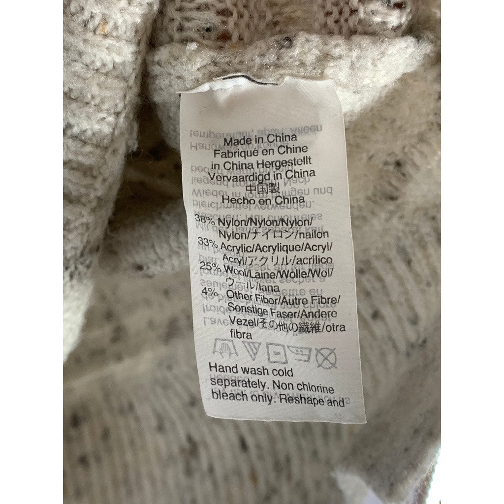 MADEWELL Women's Cream Flecked Belmont Donegal Mock Neck Pullover Sweater SZ S