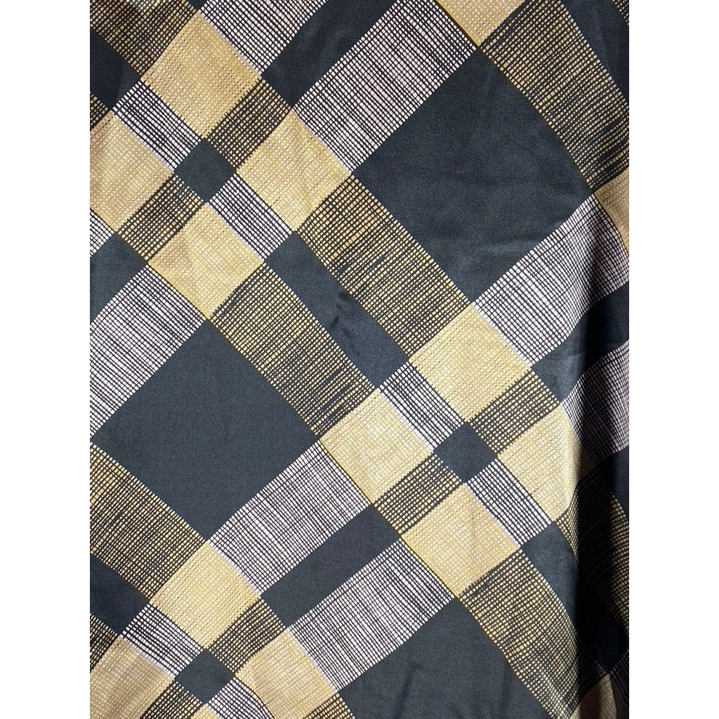 FRANCESCA OF DAMON FOR STARINGTON Women's Tan/Yellow Vintage Plaid Silk Coat SZ8