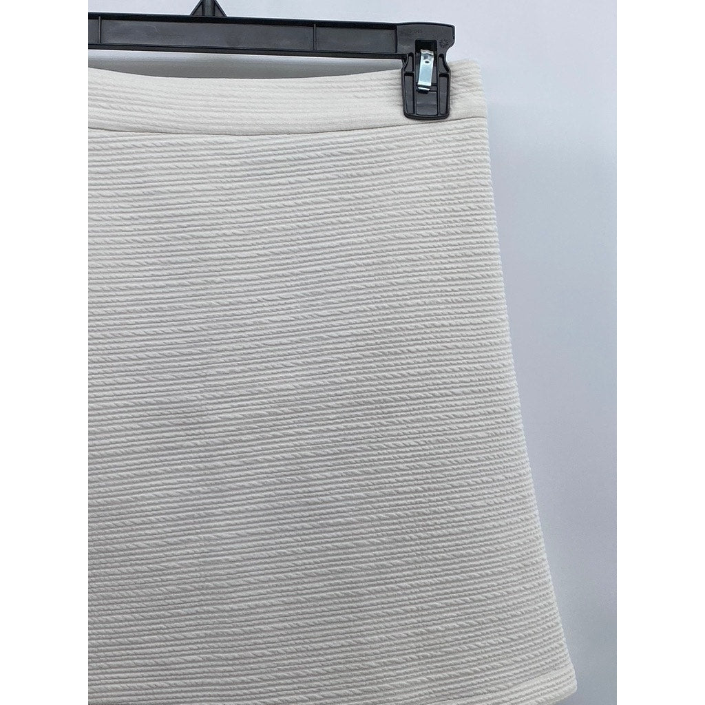 SPORTSGIRL Women's White Textured Pull-On A-Line Pocketless Mini Skirt SZ XS