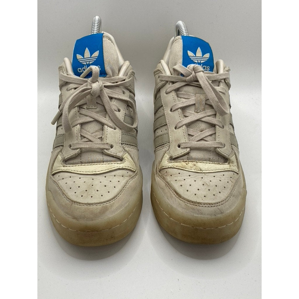 ADIDAS Men's White Talc Sesame Forum Low Lace-Up Sneakers SZ 7