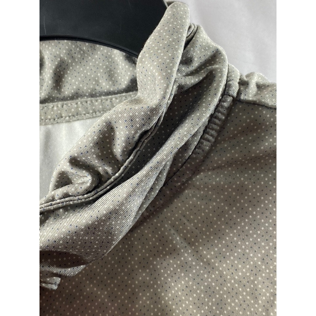 ADIDAS Men's Gray Diamond Print Short Sleeve Golf Polo Shirt SZ L