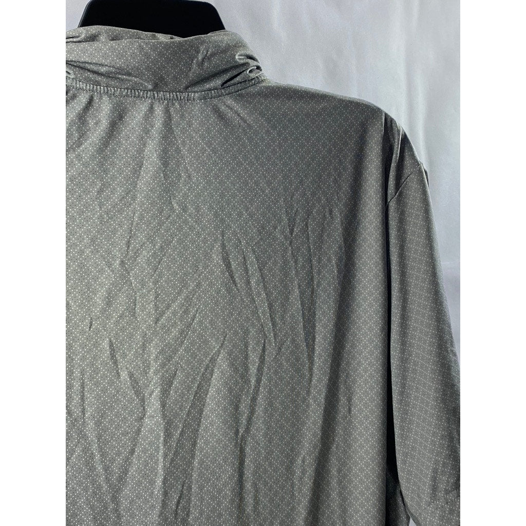 ADIDAS Men's Gray Diamond Print Short Sleeve Golf Polo Shirt SZ L