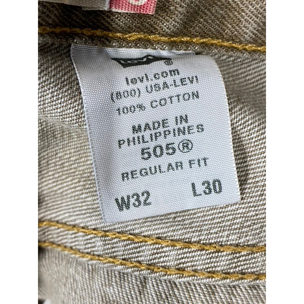 LEVI'S Men's Tan 505 Regular-Fit Five-Pocket Jeans SZ 32X30