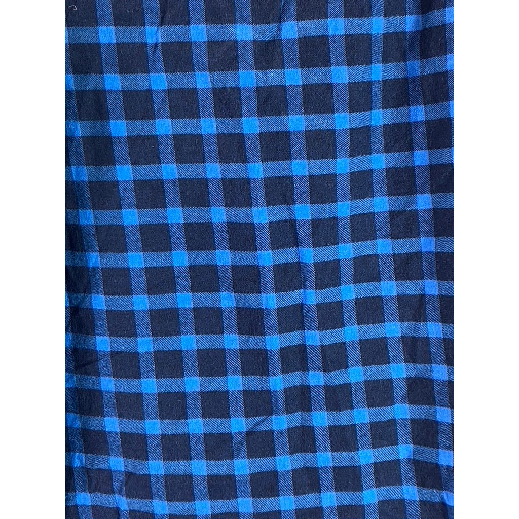 FRANK AND EILEEN Women's Blue/Black Plaid Eileen Relaxed Button-Up Shirt SZ S