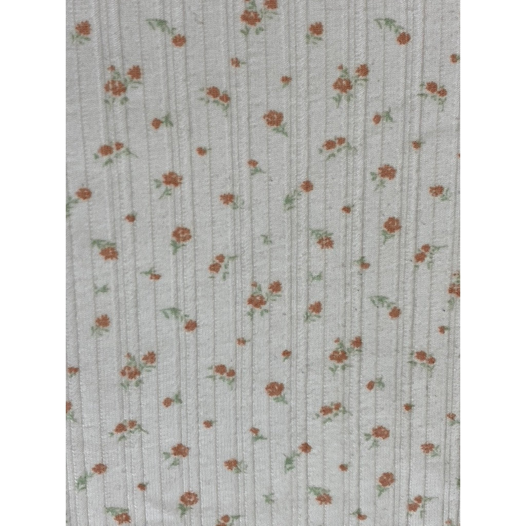AEROPOSTALE Women's White Rose Print Seriously Soft Crewneck Shrunken Tee SZ XS