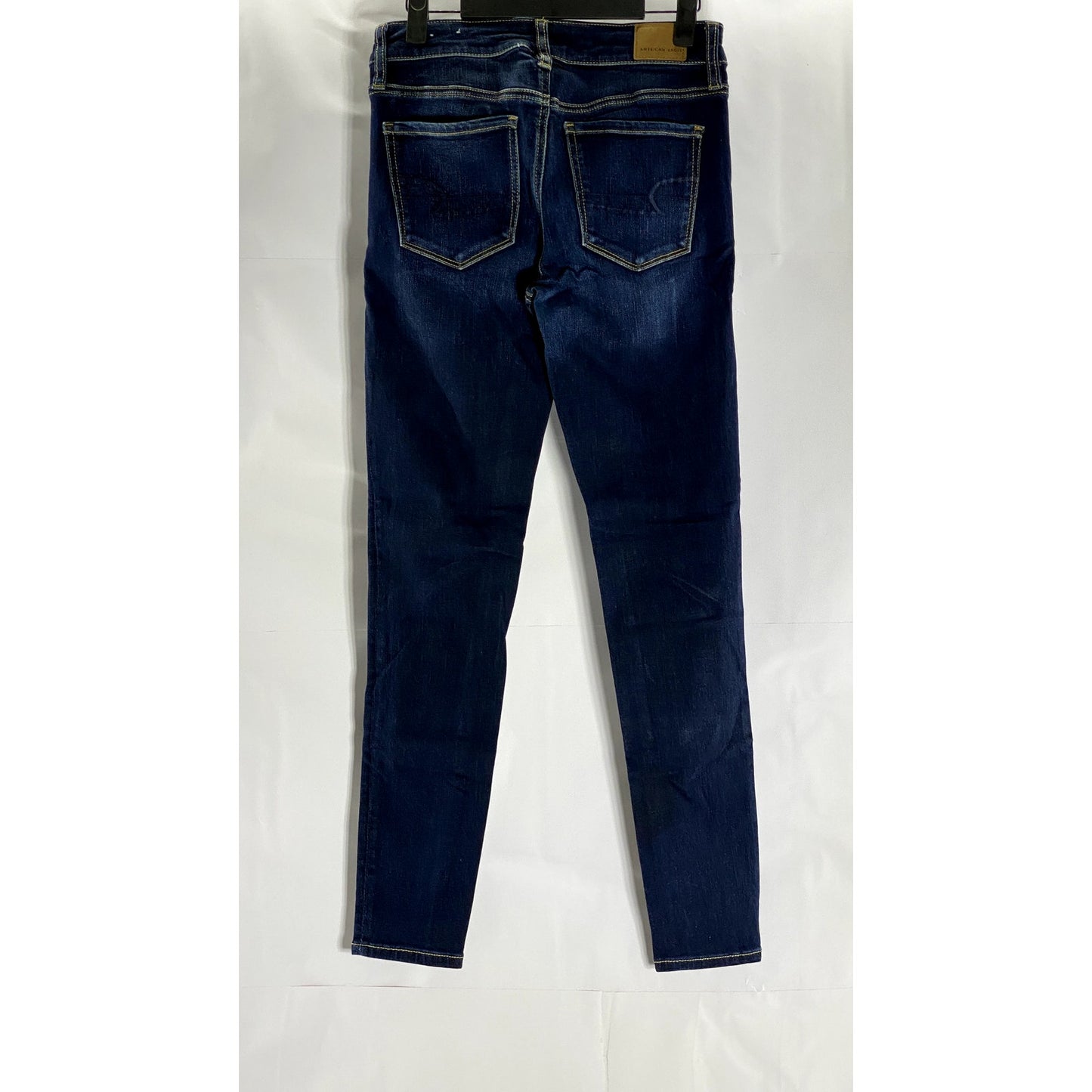 AMERICAN EAGLE Women's Dark Blue Regular-Fit Skinny-Leg Four-Pocket Jean SZ 4