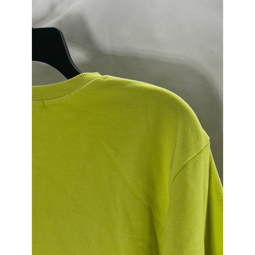 AGOLDE Women's Tarte Neon Green Thora Crewneck 3/4 Sleeve Sweatshirt SZ S